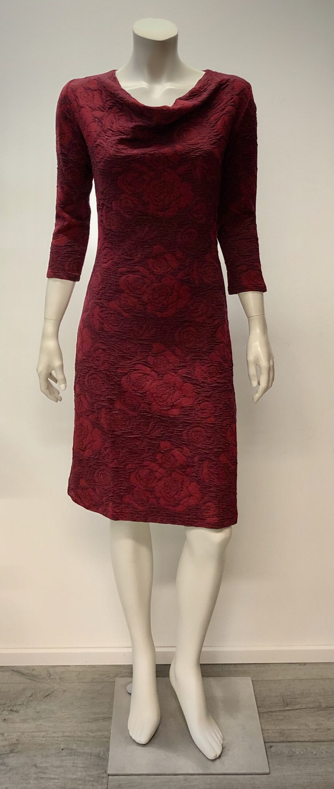 Kleid 3/4 langarm MONET in bordeaux von Pink Lotus