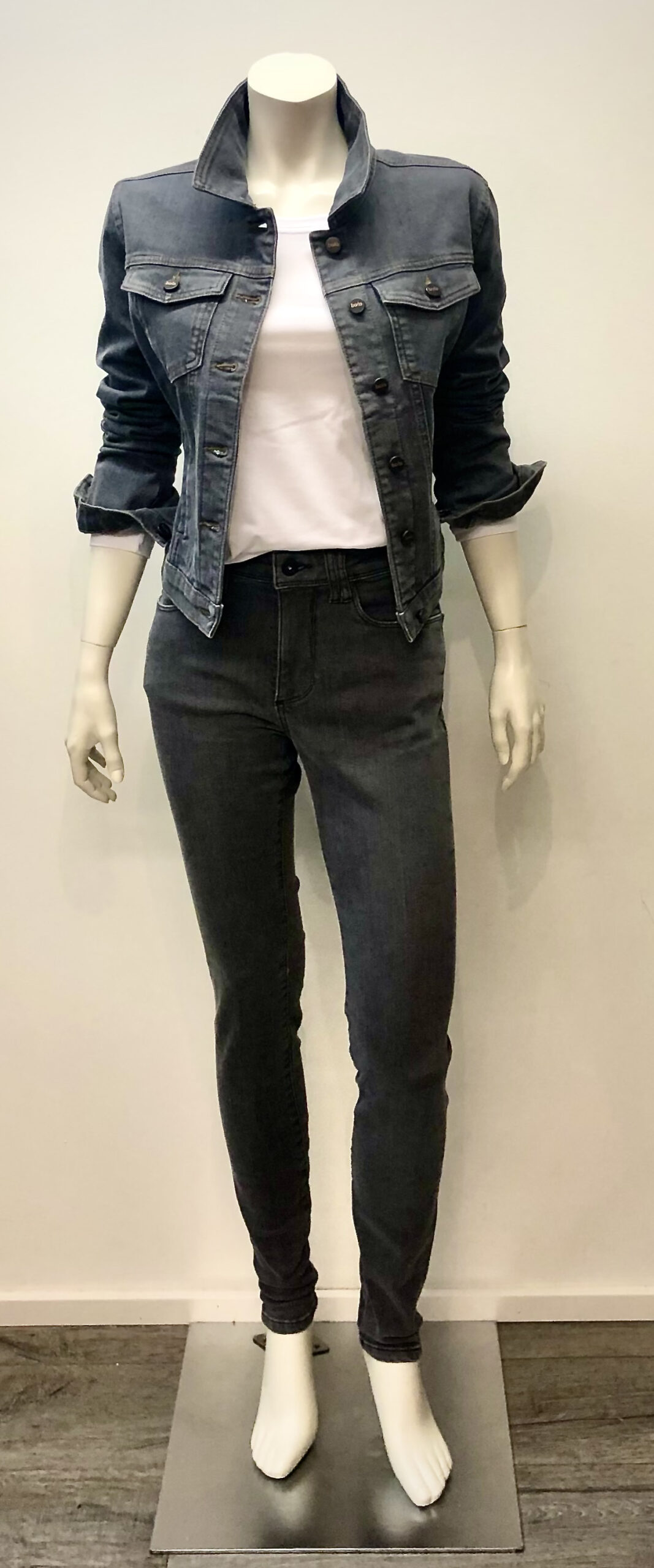 Basic Jeansjacke in grey denim von BARTA
