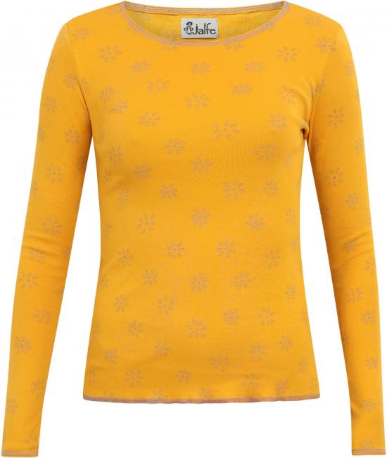 Shirt aus 100% Öko-Baumwolle in mint/grau, rot/orange, blau/rot & gelb/lavendel gemustert von Jalfe