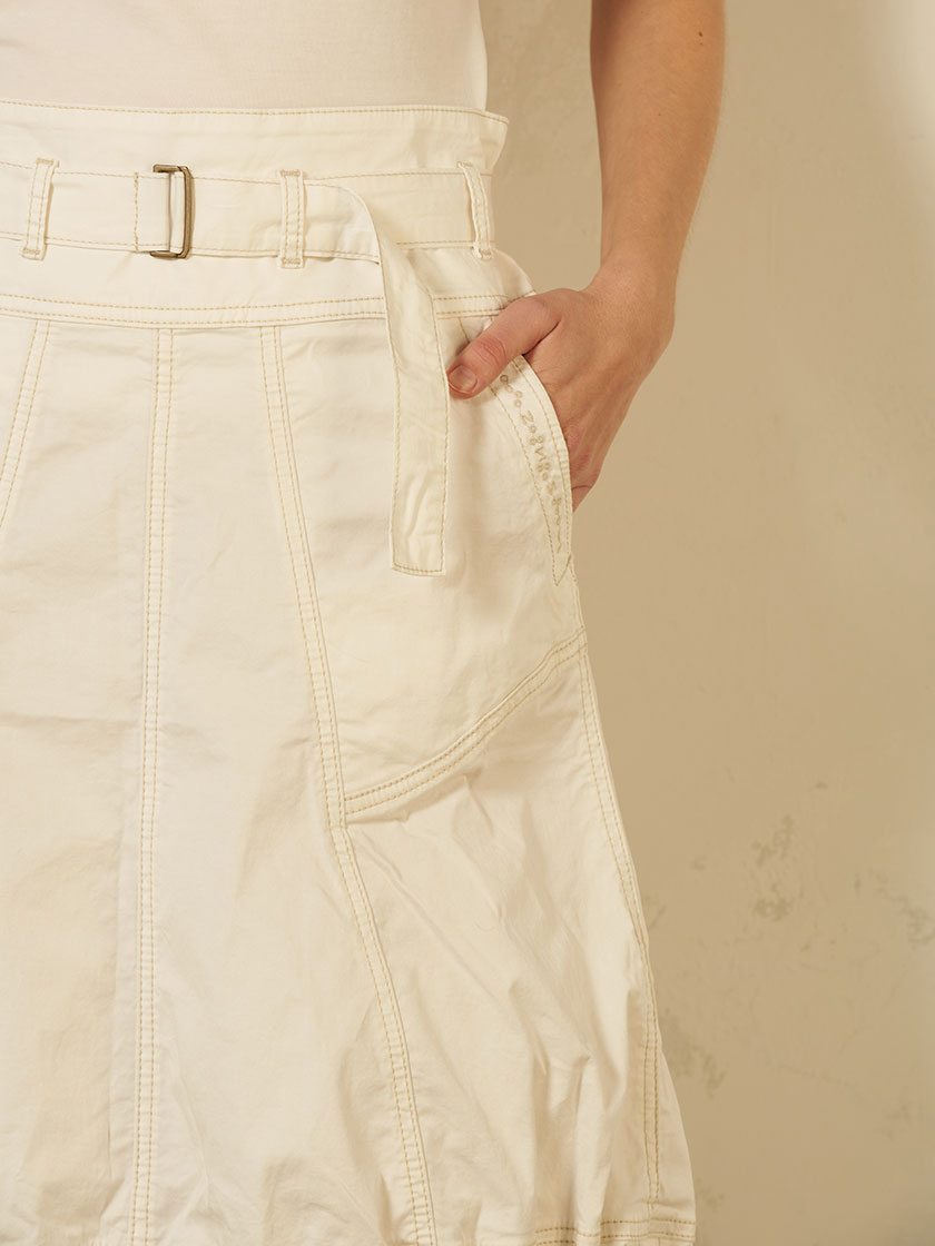 Skirt in steel, offwhite, coral & khaki von NILE