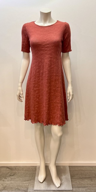Kleid jacquard kurzarm aus 100% reiner Baumwolle GOTS in verschiedenen Farben von Jalfe